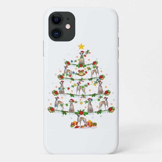 Whippet Dog Lover Lighting | Whippet Christmas Case-Mate iPhone Case (Back)