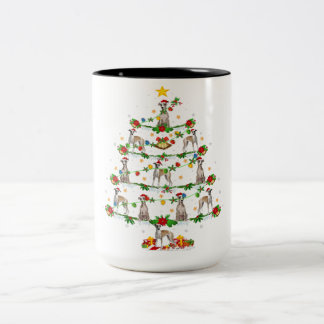 Whippet Dog Lover Lighting | Whippet Christmas Two-Tone Coffee Mug