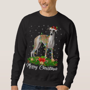 Whippet Dog Lover Matching Santa Hat Whippet Chris Sweatshirt