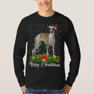 Whippet Dog Lover Matching Santa Hat Whippet Chris T-Shirt