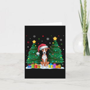 Whippet Dog Lovers Santa Hat Ugly Christmas Sweate Card
