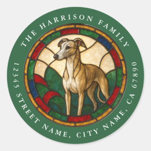 Whippet Dog Round Stickers