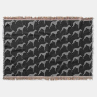 Whippet Dog Silhouettes Pattern Black and Grey
