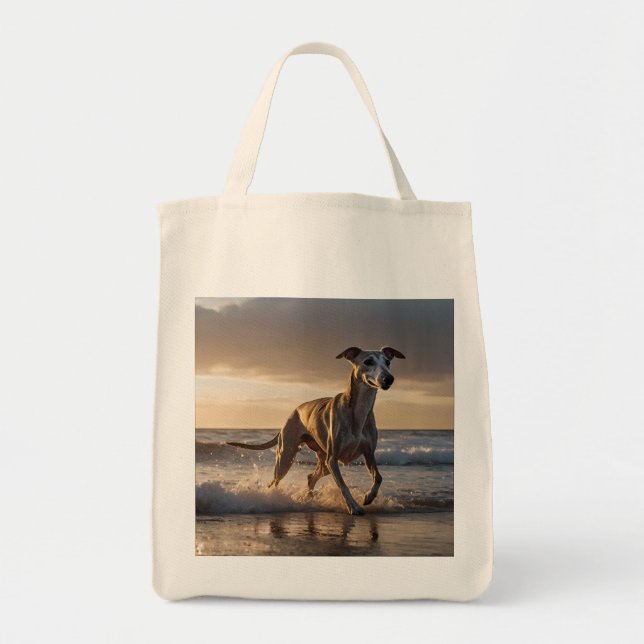 Whippet Elegant Grocery Tote Bag (Front)