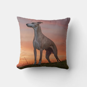 Whippet Elegant Throw Pillow