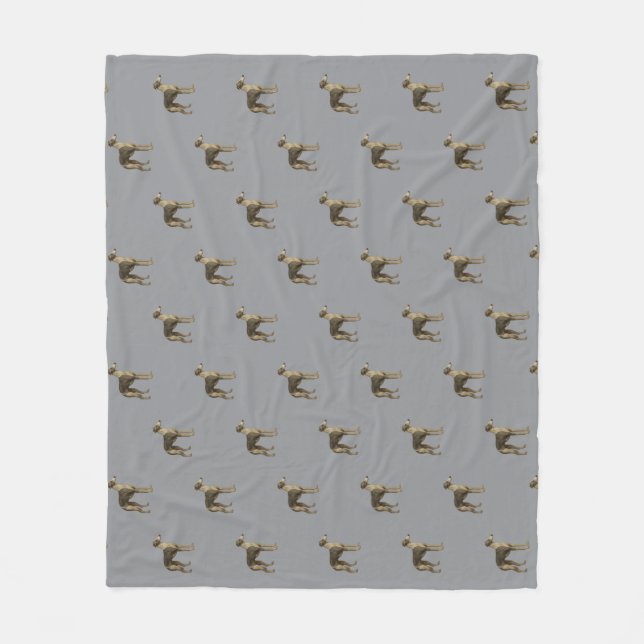 Whippet fleece blanket with grey background (Front)