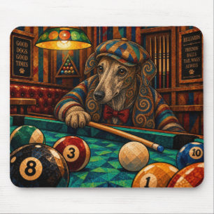 Whippet, Geometric Mosaic Mouse Pad