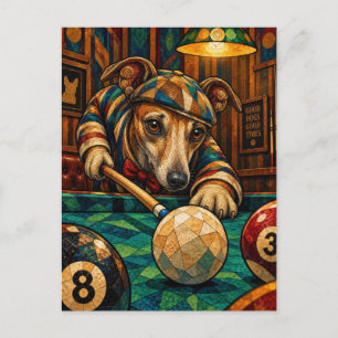 Whippet, Geometric Mosaic Postcard
