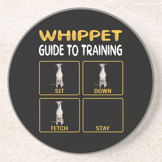 whippet guide to training dog obedience coaster (Front)