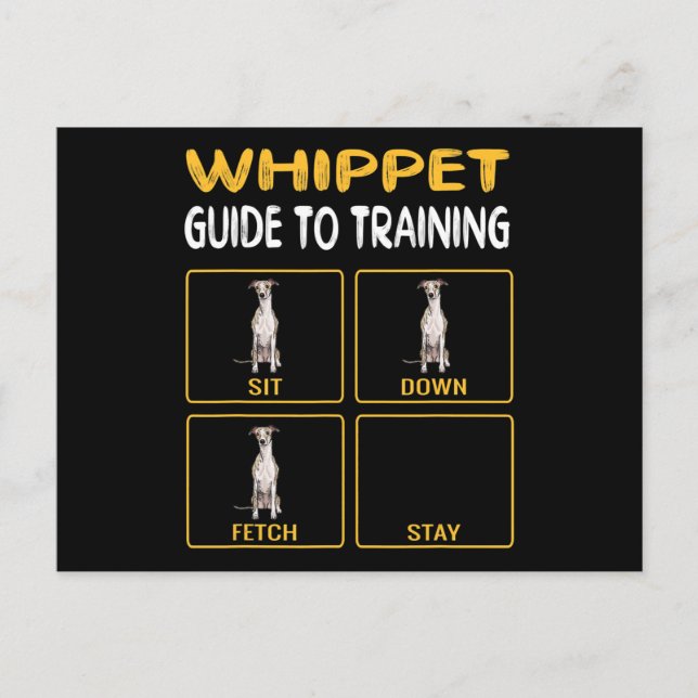 whippet guide to training dog obedience postcard (Front)