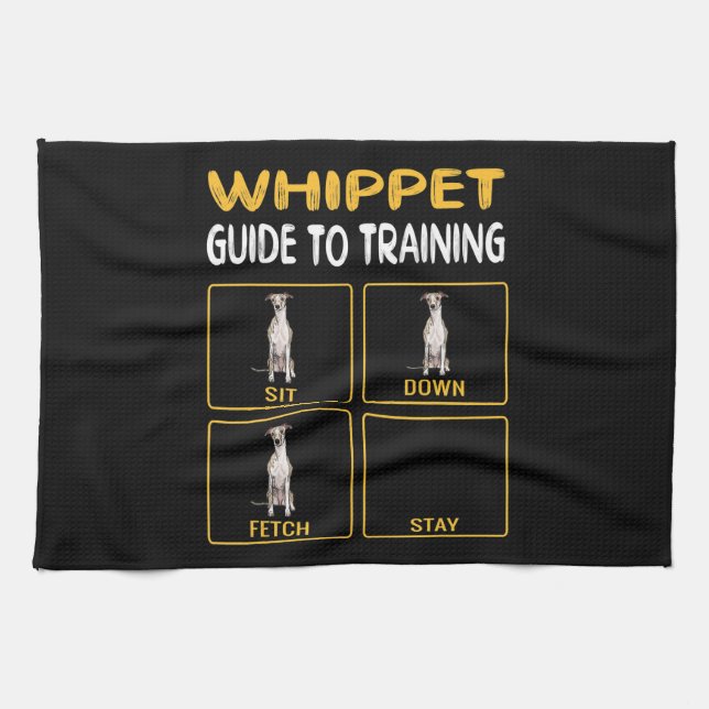 whippet guide to training dog obedience tea towel (Horizontal)
