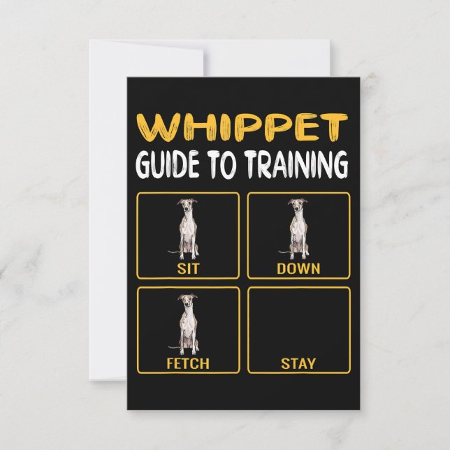 Whippet Guide To Training Dog Obedience Thank You Card (Front)