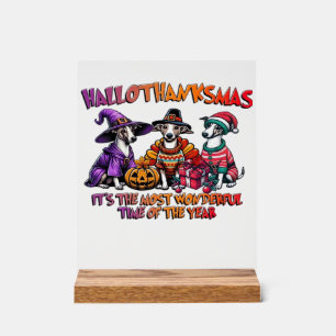 Whippet Halloween Thanksgiving Christmas Oversized Acrylic Sign