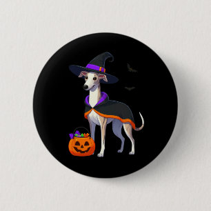 Whippet Halloween Witch Costume For Lover Dog For  6 Cm Round Badge