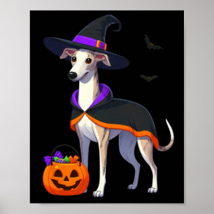 Whippet Halloween Witch Costume For Lover Dog For Poster