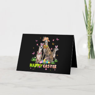 Whippet Happy Easter Bunny Eggs Easter Gift Kids Holiday Card