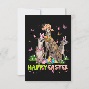 Whippet Happy Easter Bunny Eggs Easter Gift Kids Invitation