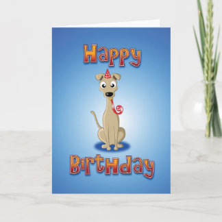 whippet - hat&whistle - happy birthday card