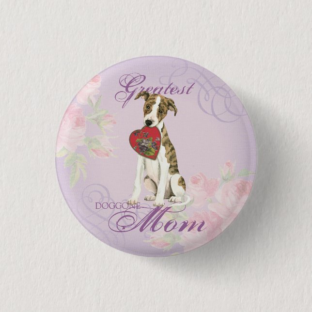 Whippet Heart Mum 3 Cm Round Badge (Front)