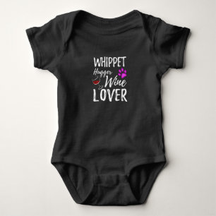 Whippet Hugger Wine Lover Dog Mum or Dog Dad Gift Baby Bodysuit
