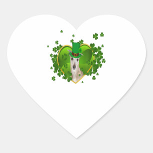 Whippet Irish Cute St Patrick Day Dog Lover Gifts Heart Sticker