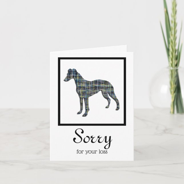 Whippet / Italian Greyhound Dog Pet Sympathy Card (Front)