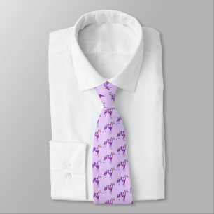 Whippet Italian Greyhound Dog Silhouette LtPurple Tie