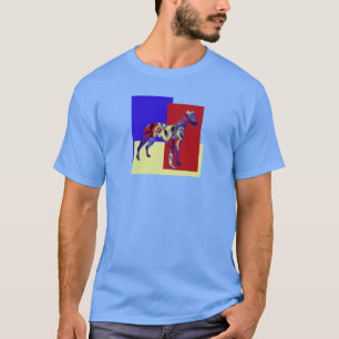 Whippet/Italian Greyhound Dog Silhouette RYB Tri T-Shirt