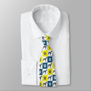 Whippet Italian Greyhound Dog Silhouette YnB Paw Tie
