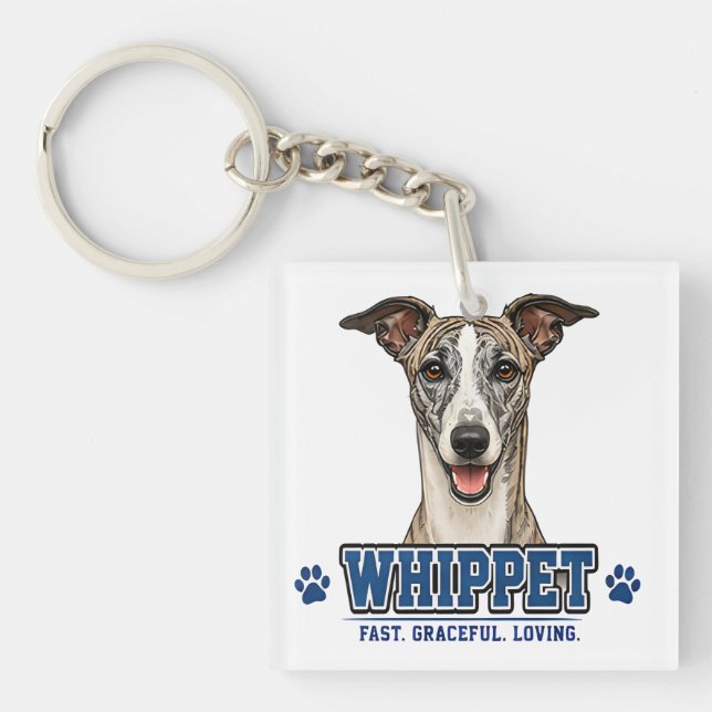 🐾 Whippet Lover Gift🐾 Key Ring (Front)