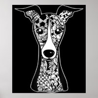 Whippet Lover | Italian Greyhound Face Graphic Art