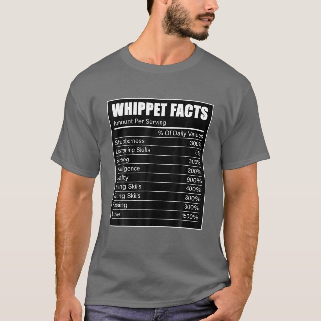Whippet Owner Dog Lover Whippet Facts Love Whippet T-Shirt (Front)