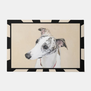 Whippet Painting - Cute Original Dog Art Doormat