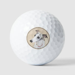 Whippet Painting - Cute Original Dog Art Golf Balls