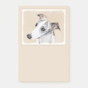 Whippet Painting - Cute Original Dog Art Post-it Notes