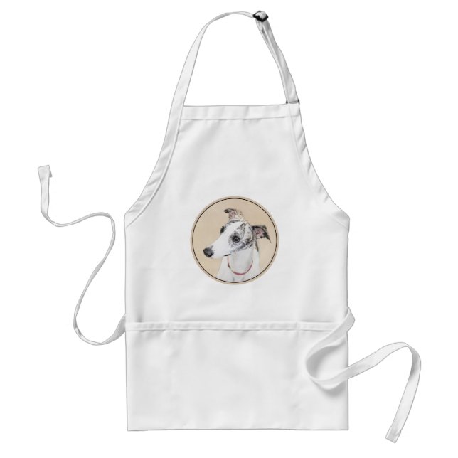 Whippet Painting - Cute Original Dog Art Standard Apron (Front)