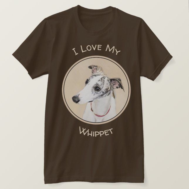 Whippet Painting - Cute Original Dog Art T-Shirt (Design Front)