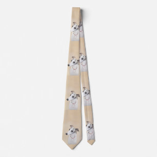 Whippet Painting - Cute Original Dog Art Tie