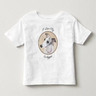 Whippet Painting - Cute Original Dog Art Toddler T-Shirt