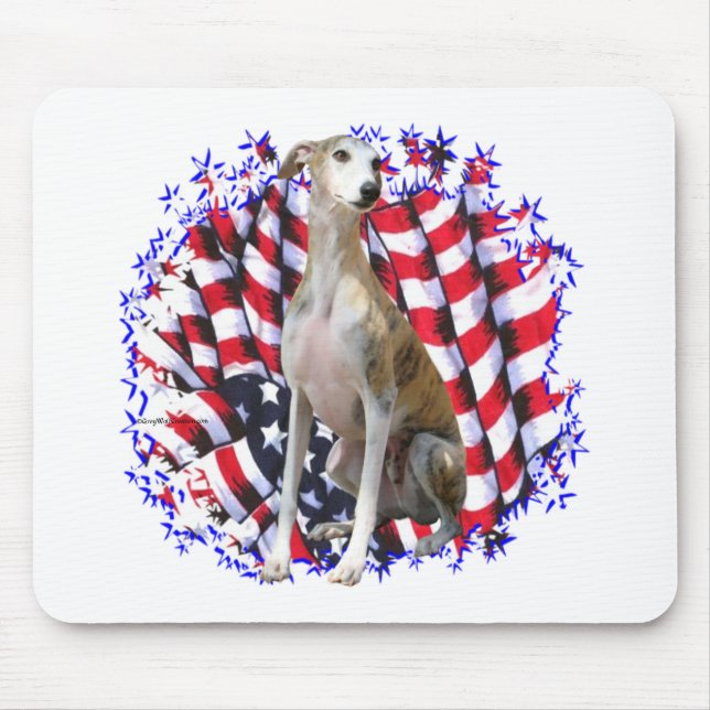 Whippet Patriot Mouse Pad (Front)