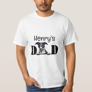 Whippet Peeking Personalised Dad T-Shirt