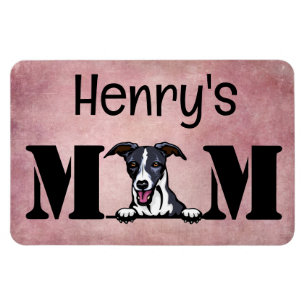 Whippet Peeking Personalised Mum Magnet