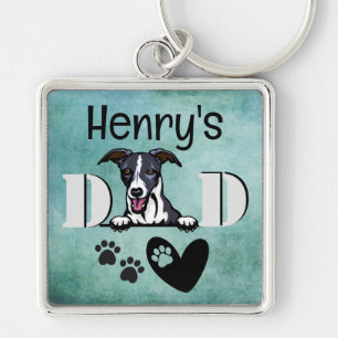 Whippet Personalised Peeking   Key Ring