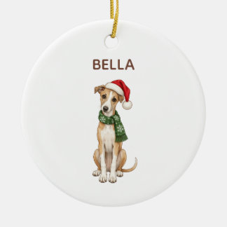 Whippet Personalized Christmas Ornament