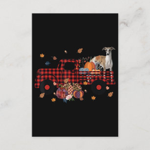 Whippet Pumpkin Truck Thanksgiving Halloween Gift Enclosure Card