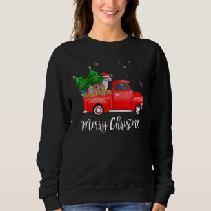 Whippet Red Truck Christmas Tree Xmas Dog Sweatshirt