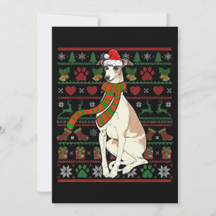 Whippet Santa Claus Funny Dog Lover Christmas Holiday Card