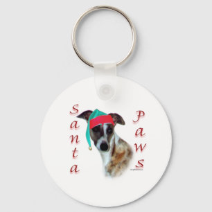 Whippet Santa Paws Key Ring