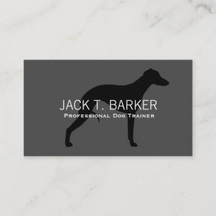 Whippet Silhouette Black on Grey Pet Dog Business Card
