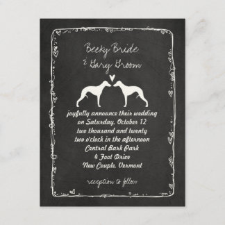 Whippet Silhouettes Wedding Announcement